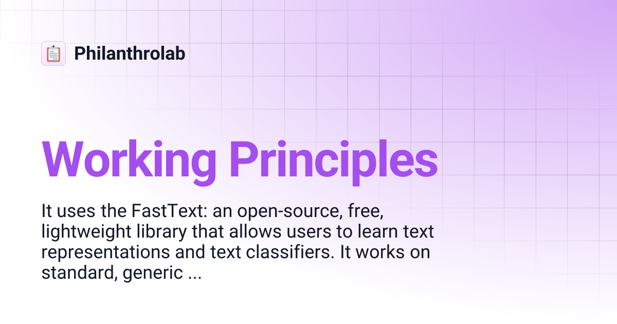 Working Principles | Philanthrolab